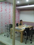 Sayaka studying in Meeple study room